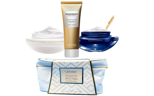 Dead Sea Age Treatment Kit - Exfoliating & Cleansing Facial Gel, Mud Seaweed & Honey Mask, Age Defying Cream