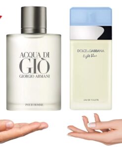 His & Hers EDT Perfume Set - Dolce Gabbana Light Blue & Armani Acqua Di Gio