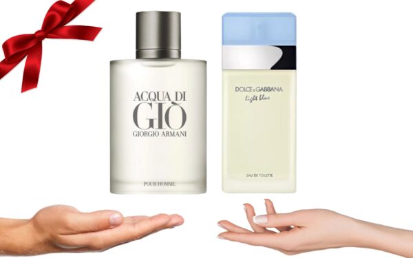 His & Hers EDT Perfume Set - Dolce Gabbana Light Blue & Armani Acqua Di Gio