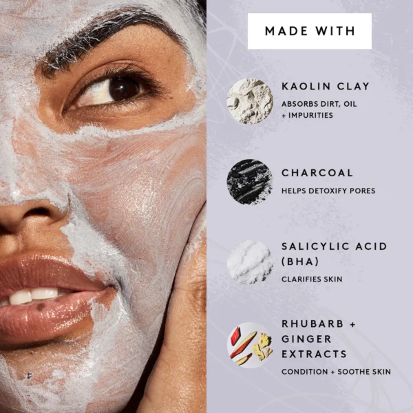 Fenty Skin Cookies N Clean Whipped Clay Pore Detox Face Mask with Salicylic Acid + Charcoal 2.5 oz - Image 5